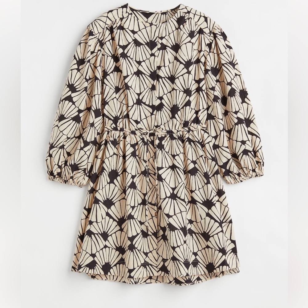 HM short linen blend dress